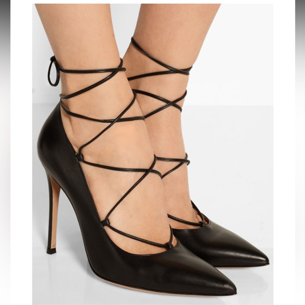 Gianvito Rossi Black Strappy Heels